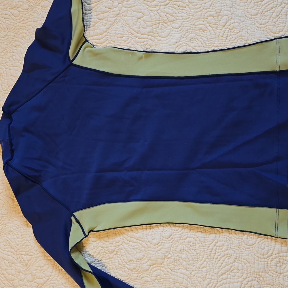 Roxy Navy & Lime Green Logo Long Sleeve Rash Guard - Picture 4 of 4
